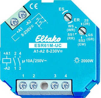 Eltako Multifunktions-Stromsto-Schaltrelais UC. 1+1 Schlieer potenzialfrei 10A