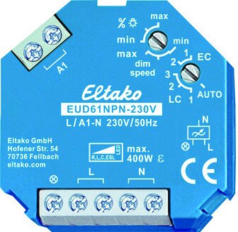 Eltako Universal-Dimmschalter 230V. Power MOSFET bis 400W, ESL bis 400W und LED bis 400W