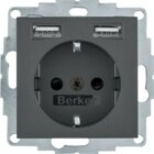 Berker 48031606 Steckdose SCHUKO/USB, B.3/B.7