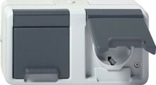 Gira 478130 SCHUKO 2f waager. KD WG AP Grau