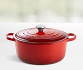 Le Creuset Signature Brter rund, 20 cm, kirschrot, Emaille hell