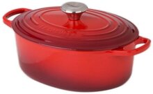 Le Creuset Signature Bräter oval 33 cm kischrot, Emaille hell