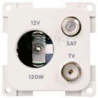 TV + Sat Steckdose, Braun, 12-V-Norm/TV/Sat
