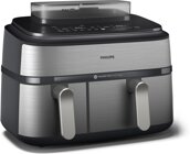 Philips Steam Airfryer Dual Basket NA555/00, Doppel-Heiluftfritteuse