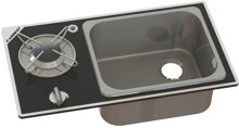 Kocher-Splen-Kombination - 1-flammig mit Sicherheitsglas
